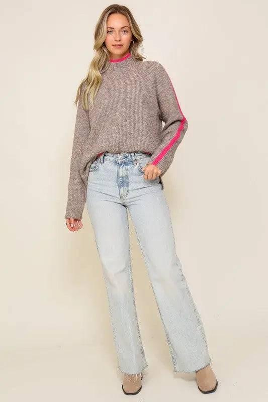 Raglan sleeve funnel neck sweater Sweaters