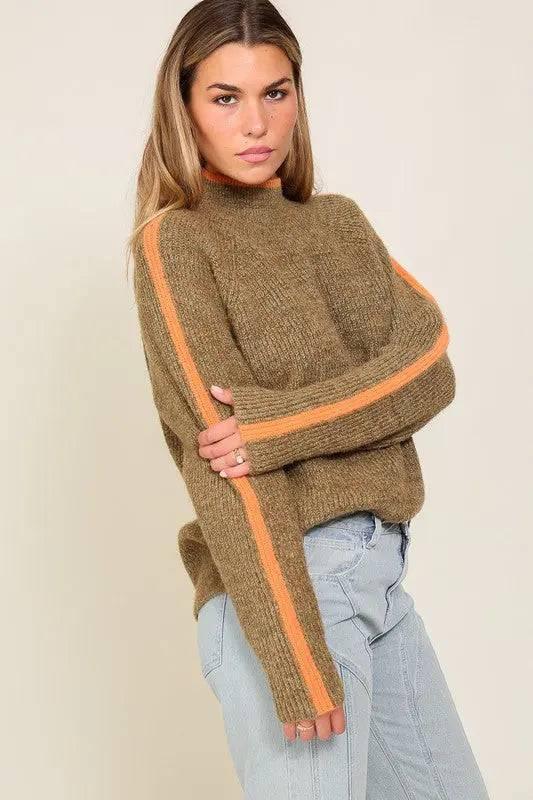 Raglan sleeve funnel neck sweater Sweaters