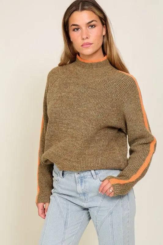 Raglan sleeve funnel neck sweater Sweaters