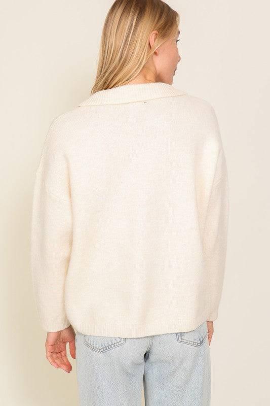 Lumiere front tie long sleeve sweater Sweaters