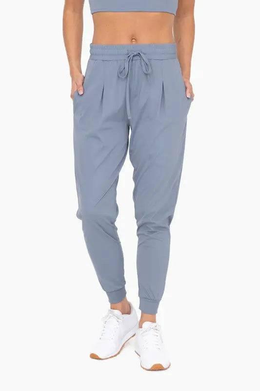 Silky pleated stretch jogger pants Grey Lounge Pants