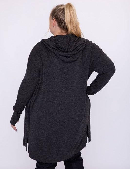 Mono b plus size hooded open cardigan Cardigans