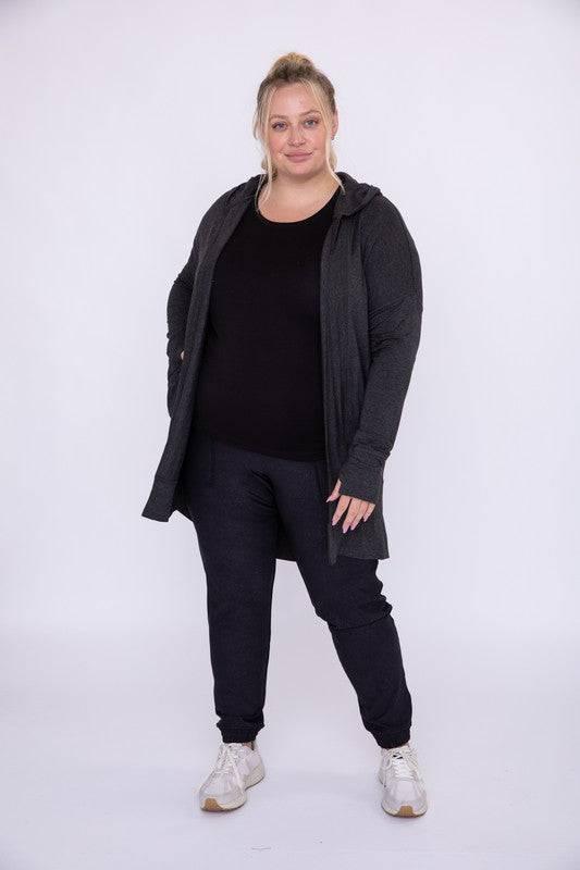 Mono b plus size hooded open cardigan Cardigans