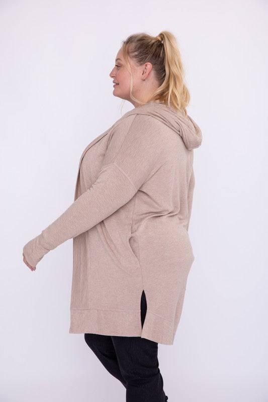 Mono b plus size hooded open cardigan Cardigans