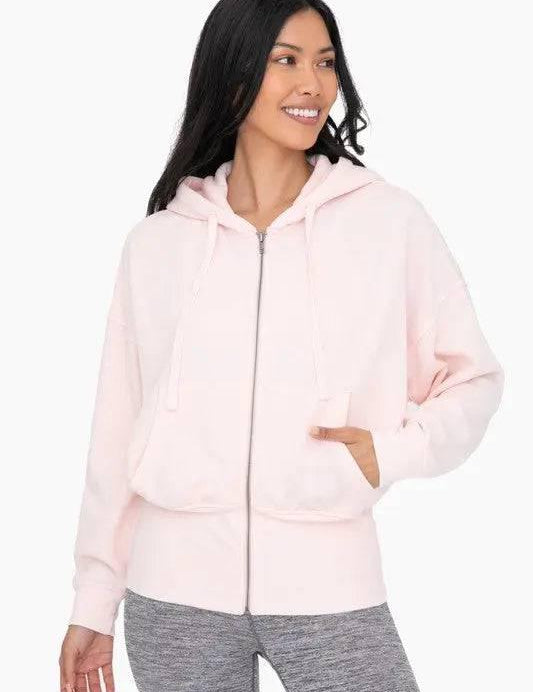 Mono B Blush Fleece ZIp Hoodie PEARL BLUSH S Hoodies