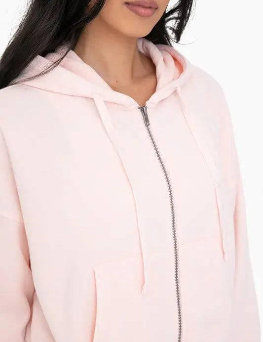 Mono B Blush Fleece ZIp Hoodie Hoodies