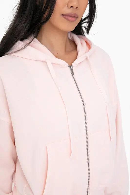 Mono B Blush Fleece ZIp Hoodie Hoodies