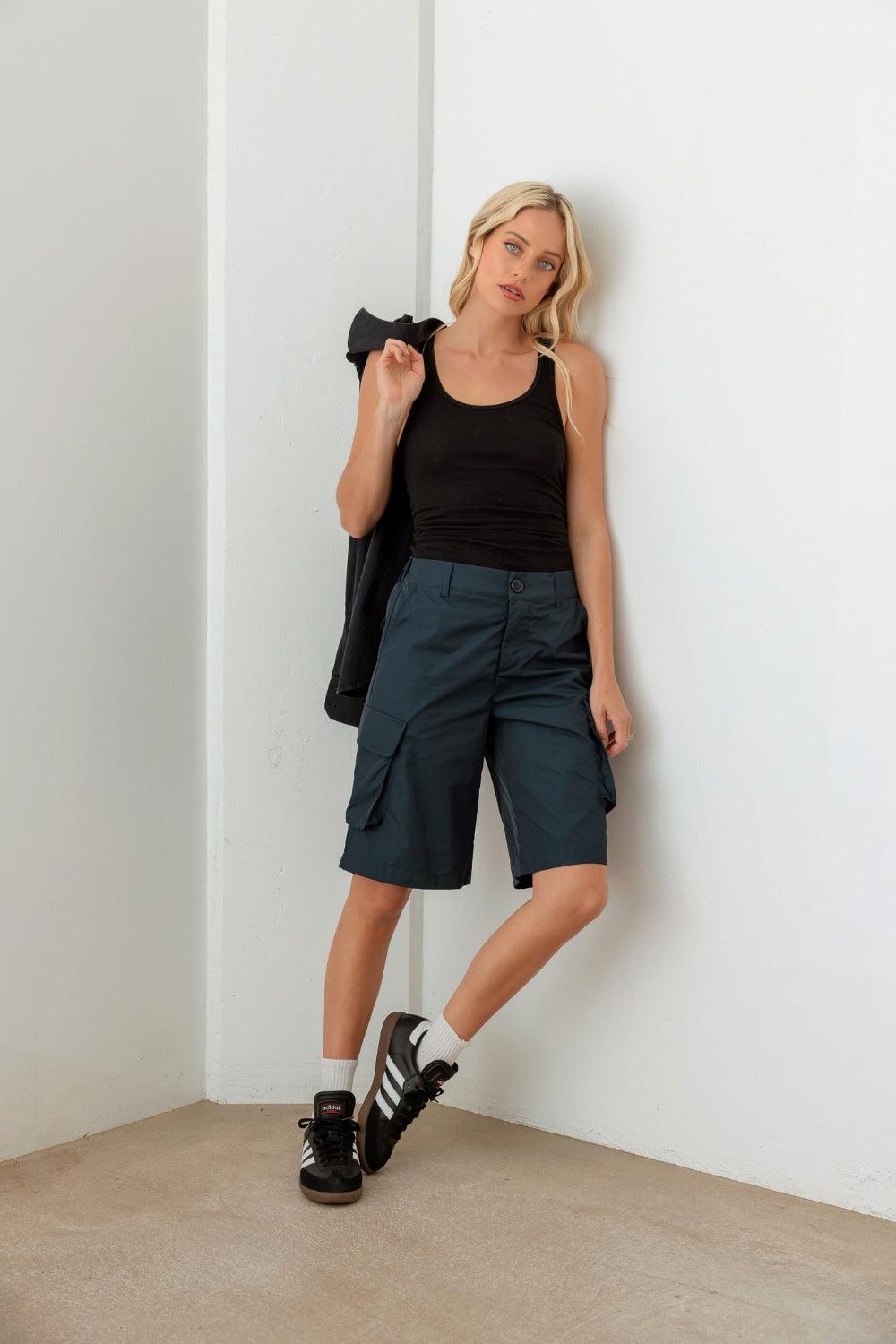 Navy Cargo Bermuda Shorts Shorts