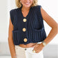 Cropped Sleeveless knit cardigan vest Sweaters