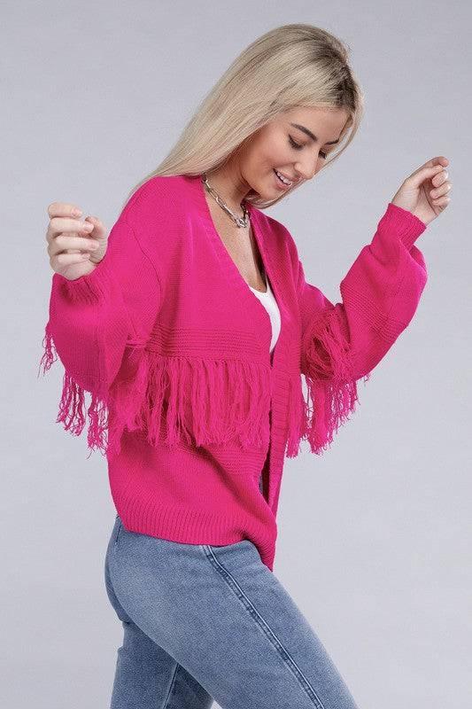 Women's tassle open cardigan Cardigans