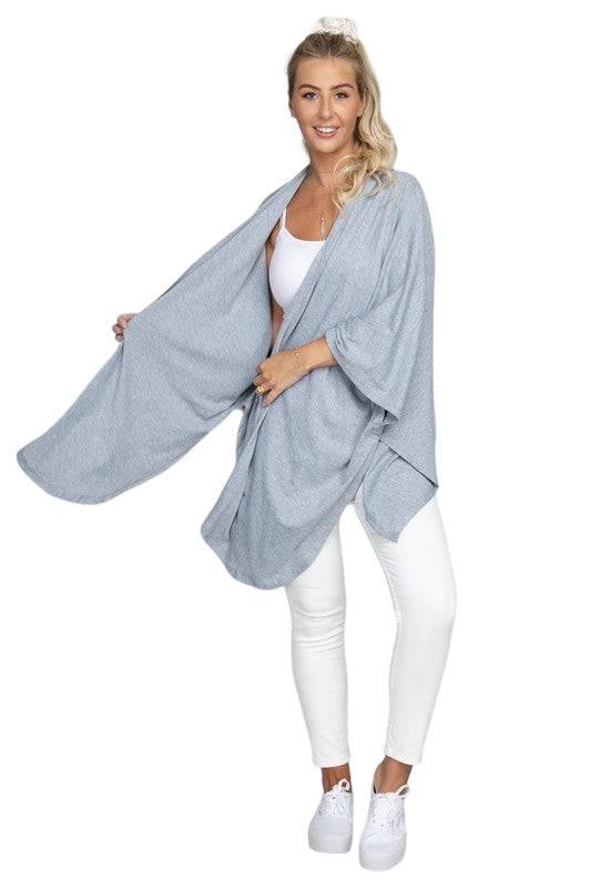 Oversized Batwing Sleeve Open Cardigan Cardigans