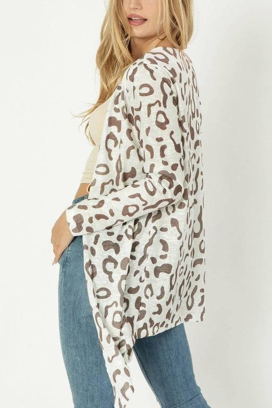 Leopard print open cardigan Cardigans