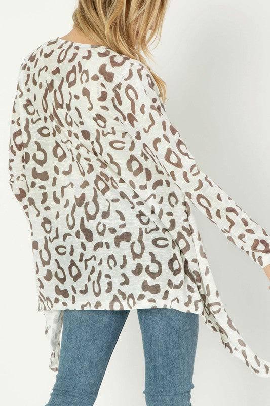 Leopard print open cardigan Cardigans