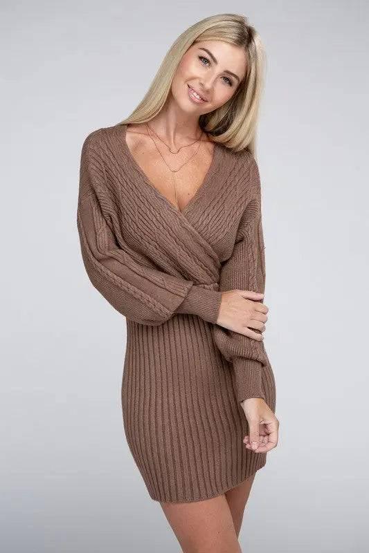 Cable Knit Sweater Dress Mini Dresses