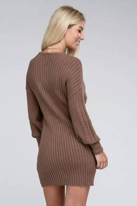 Cable Knit Sweater Dress Mini Dresses