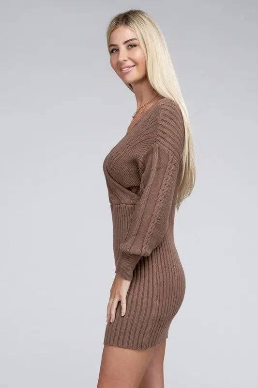 Cable Knit Sweater Dress Mini Dresses