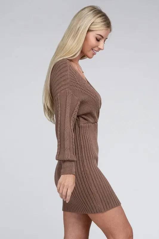 Cable Knit Sweater Dress Mini Dresses