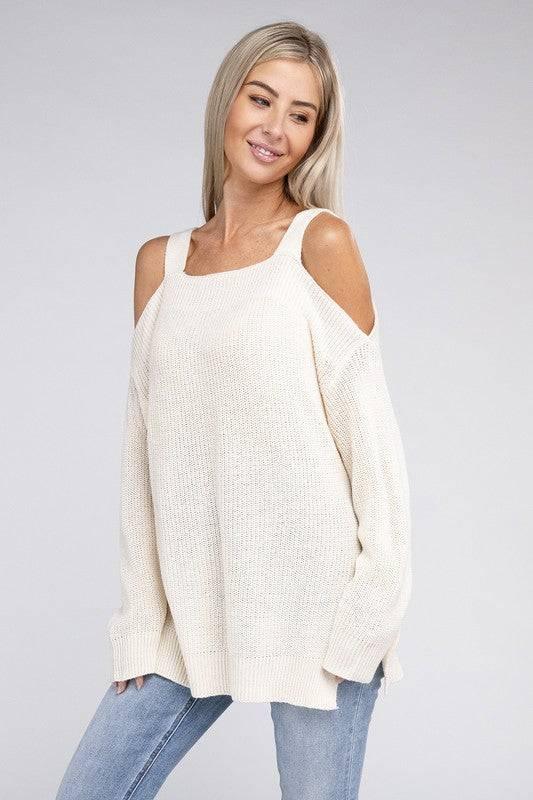 Open Shoulder Tunic Sweater Sweaters