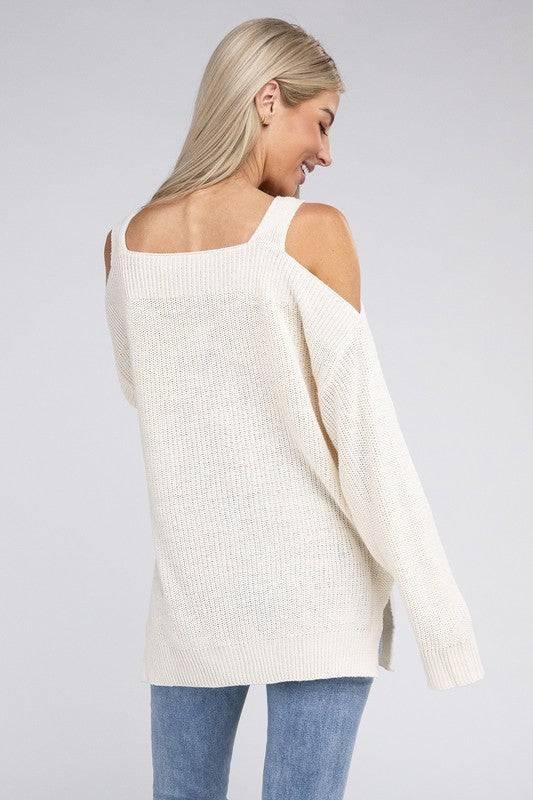 Open Shoulder Tunic Sweater Sweaters