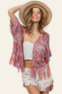 BiBi Open Front Fringed Crop Knit Cardigan - DAVERRI FASHIONS