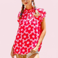 BiBi Floral Contrast Ruffled Top - DAVERRI FASHIONS