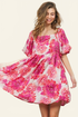 BiBi Floral Square Neck Puff Sleeve Mini Dress - DAVERRI FASHIONS