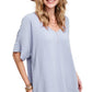 La Miel Short Sleeved V-Neck Oversized Top Shirts & Tops