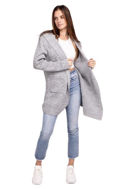 Zenana Hooded Cardigan Sweater Cardigans