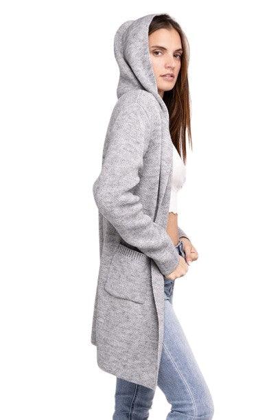 Zenana Hooded Cardigan Sweater Cardigans