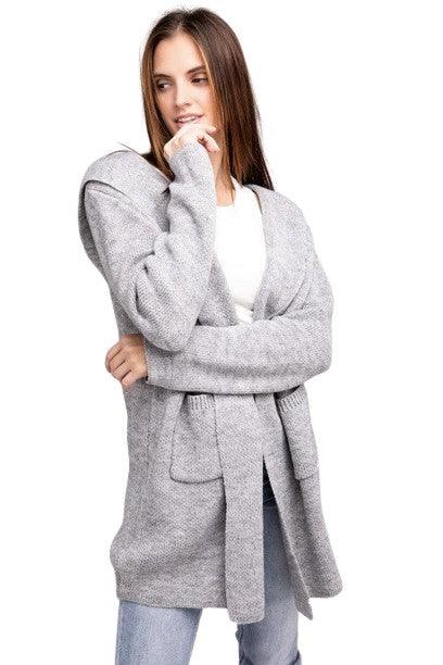 Zenana Hooded Cardigan Sweater Cardigans