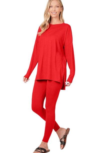 Zenana Long Sleeve Tunic Lounge Set Loungewear