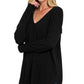 Zenana Plus Long Sleeve V Neck Tunic Sweater Sweaters