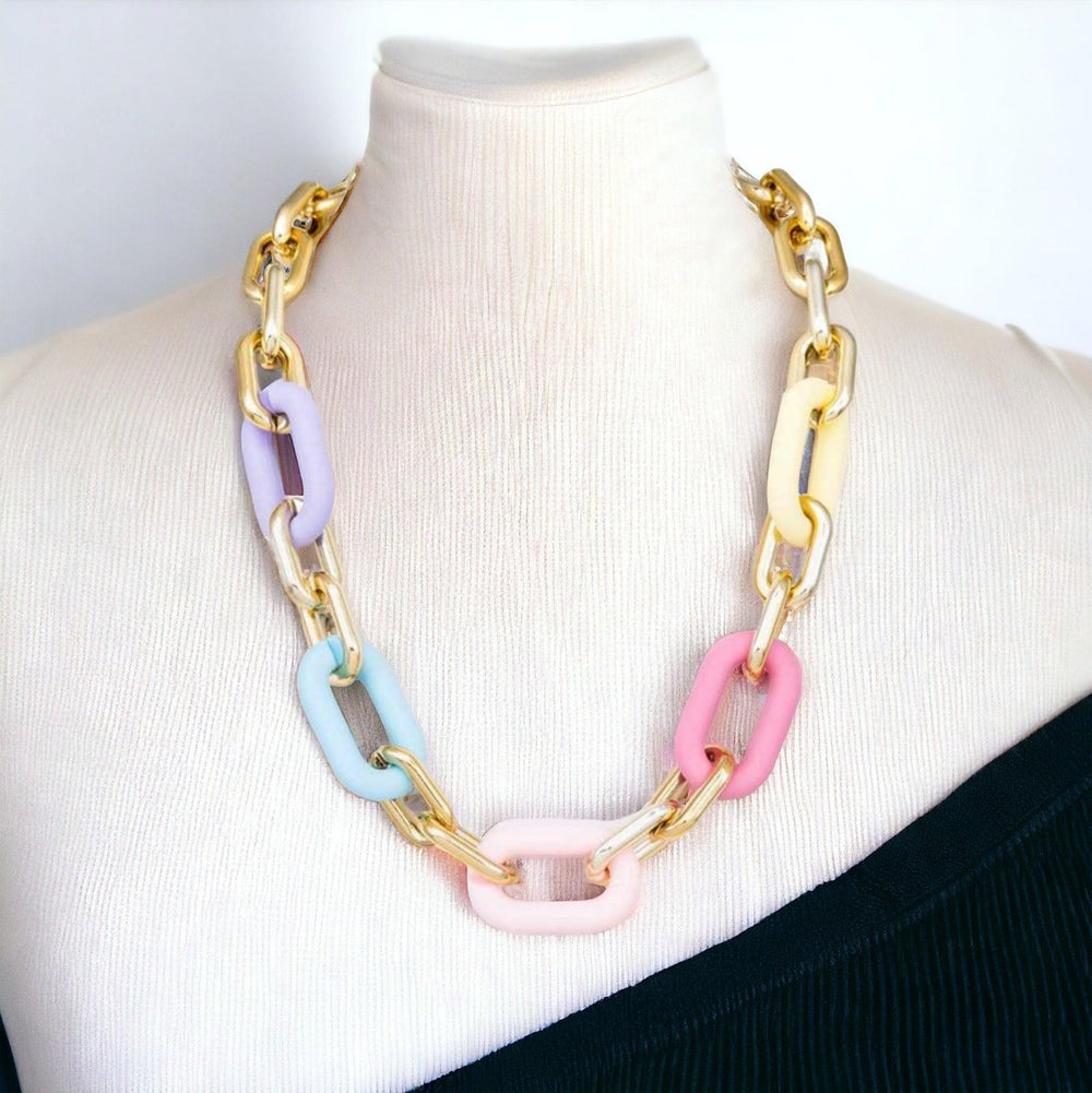 Pastel Resin Chain Necklace Necklaces