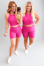 Rae Mode Pink Cropped Tank Top Pink Shirts & Tops