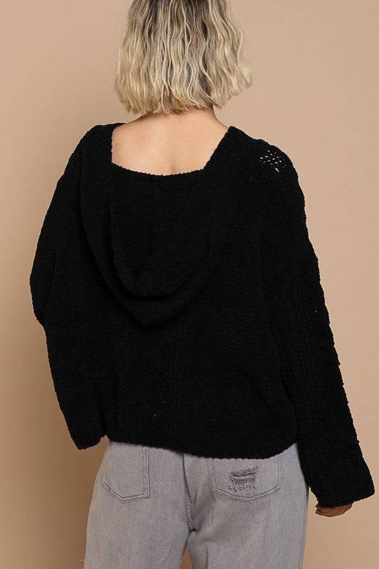 See-through cropped bell sleeved sweater Shirts & Tops