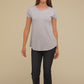 Flowy Round Hem Rayon Short Sleeve Top