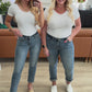 Judy Blue Laura Mid Rise Cuffed Skinny Capri Jeans