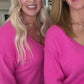 GeeGee Lightweight  V-Neck Pink Sweater