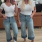 Olivia High Rise Wide Leg Crop Jeans in Medium Wash