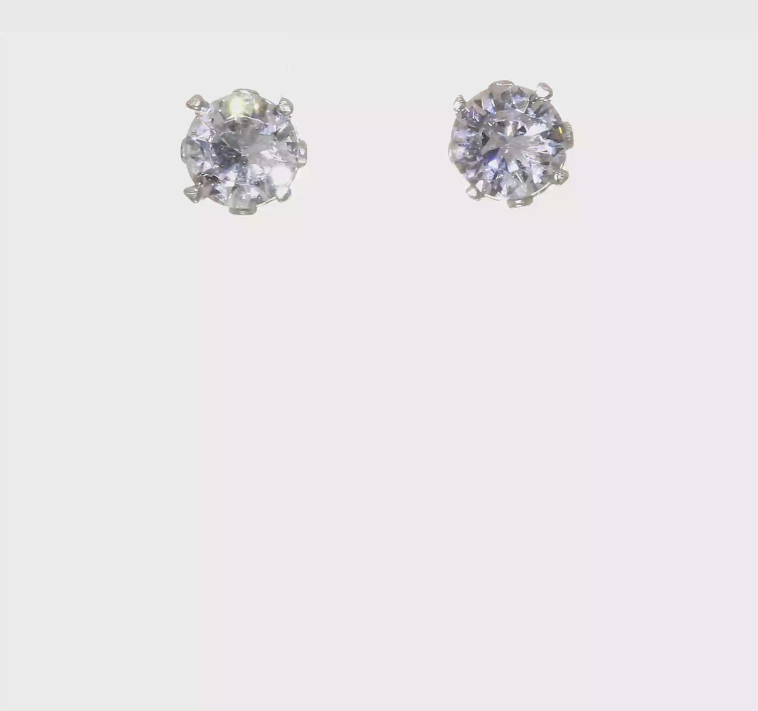 Sterling Silver Cheryl M CZ Stud Post Earrings