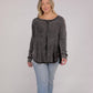 Plus Long Sleeve Cotton Waffle Knit Top