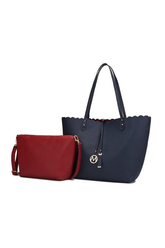 Reversible Shopper Tote & Crossbody Navy Red One Size Handbags