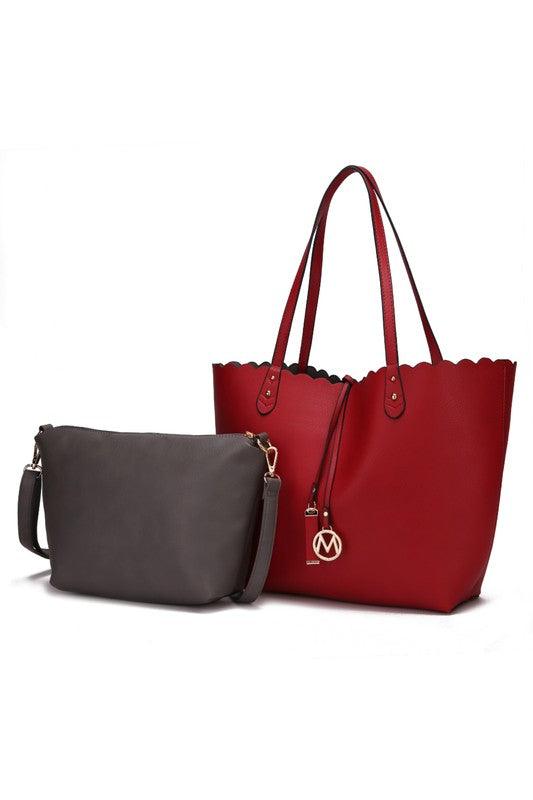 Reversible Shopper Tote & Crossbody Red Charcoal One Size Handbags