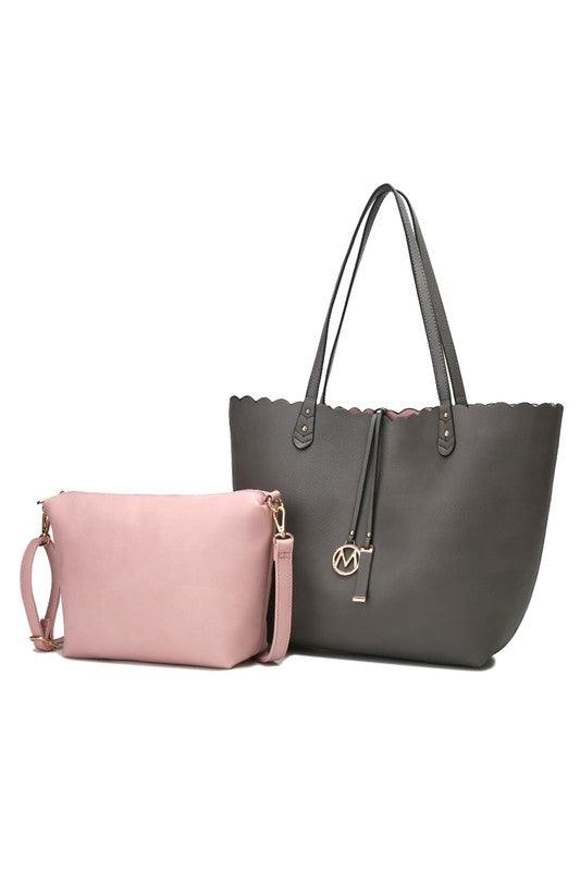 Reversible Shopper Tote & Crossbody Charcoal Pink One Size Handbags