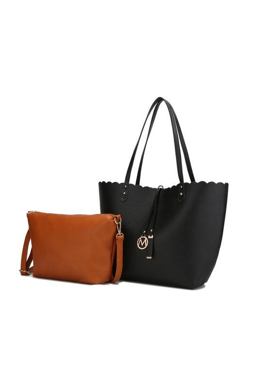 Reversible Shopper Tote & Crossbody Black - Cognac One Size Handbags