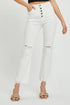 RISEN Full Size High Rise Button Fly Straight Ankle Jeans - DAVERRI FASHIONS