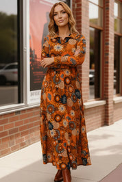 Groovy Garden Rust Maxi Dress | Daverri Fashions