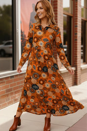 Groovy Garden Rust Maxi Dress | Daverri Fashions