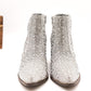 Shine Star silver rhinestone bootie with sparkling ankle design