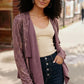 Plum Luxe Suede Cardigan - DAVERRI FASHIONS